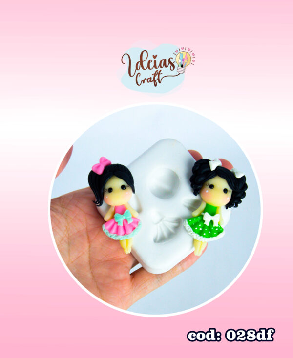 Molde de silicone aplique patricinhas