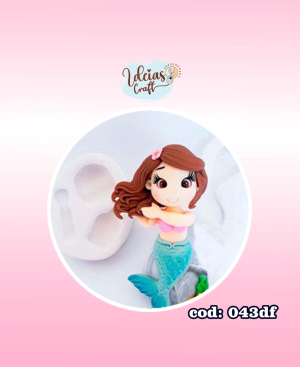 Molde de silicone coleção sereia 15 cm